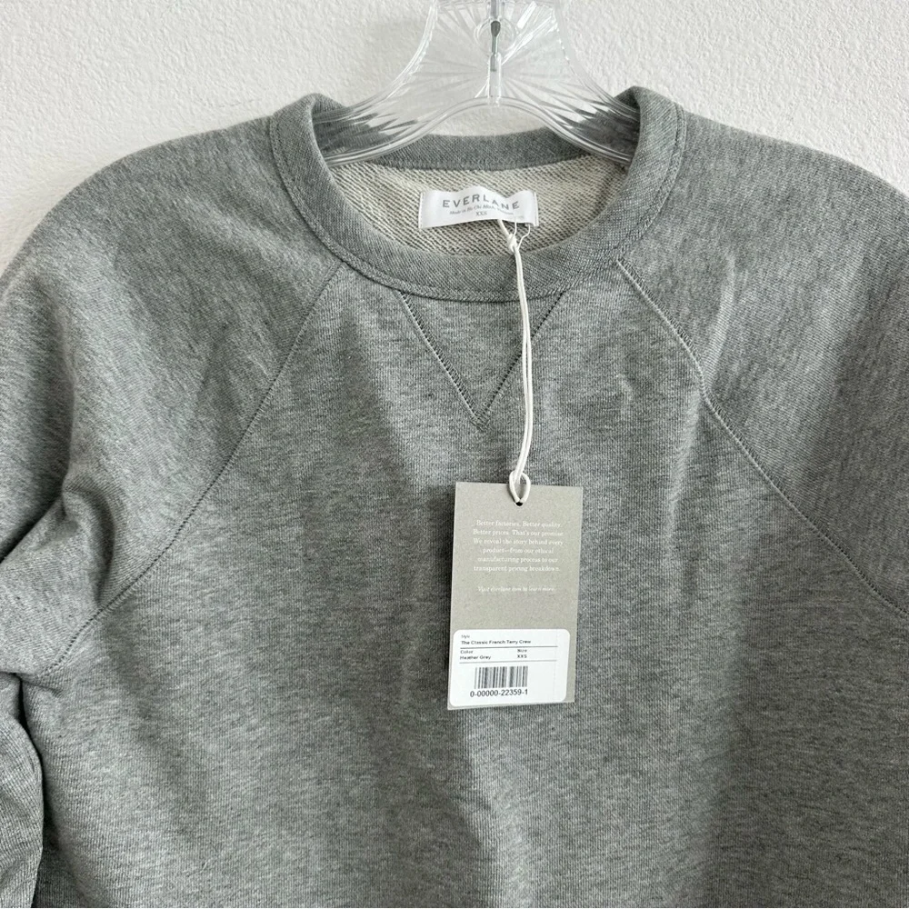 Everlane Men's The Classic French Terry Crew Sweatshirt in Heather Gray Size XXS